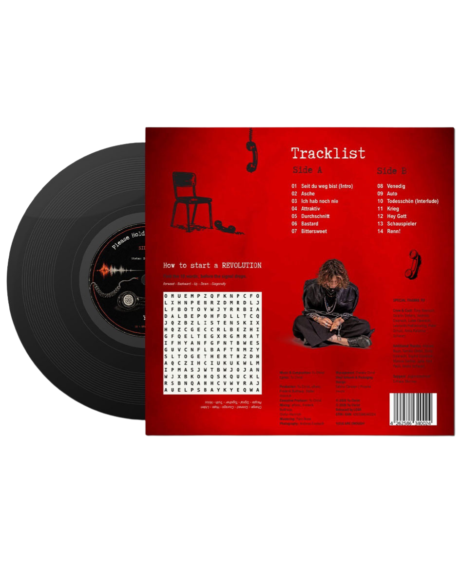 YU "PLEASE HOLD THE LINE II" VINYL MIT WIDMUNG - AFTER THE CALL