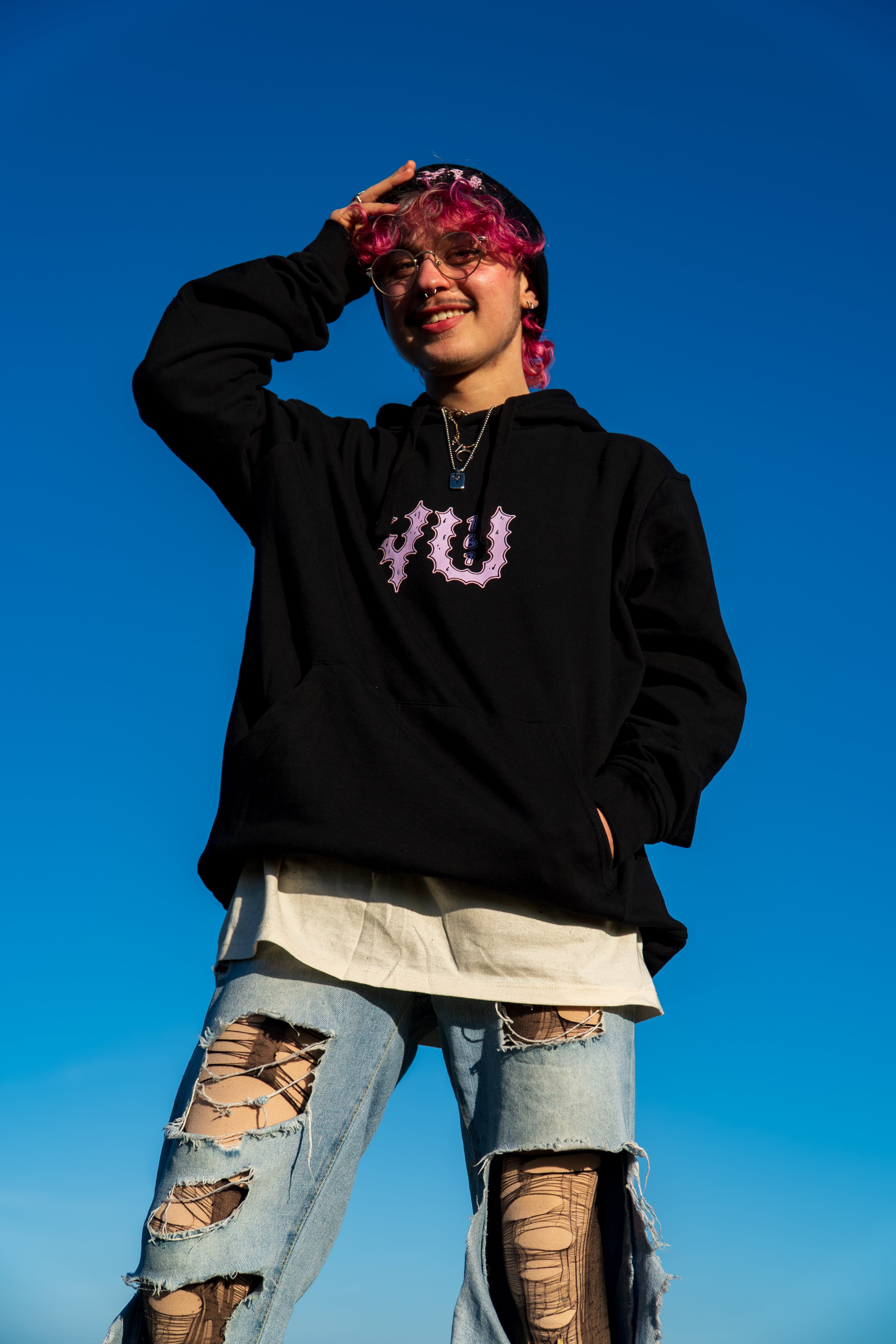 YU "SYMBOL" UNISEX HOODIE - SCHWARZ