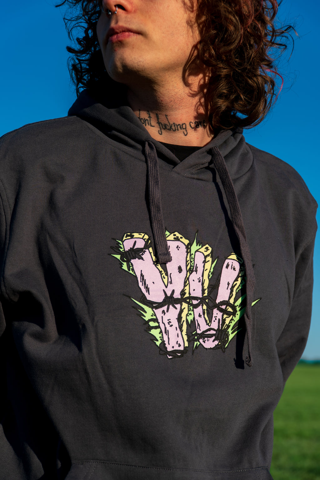 YU "ANGST" UNISEX HOODIE - GRAU