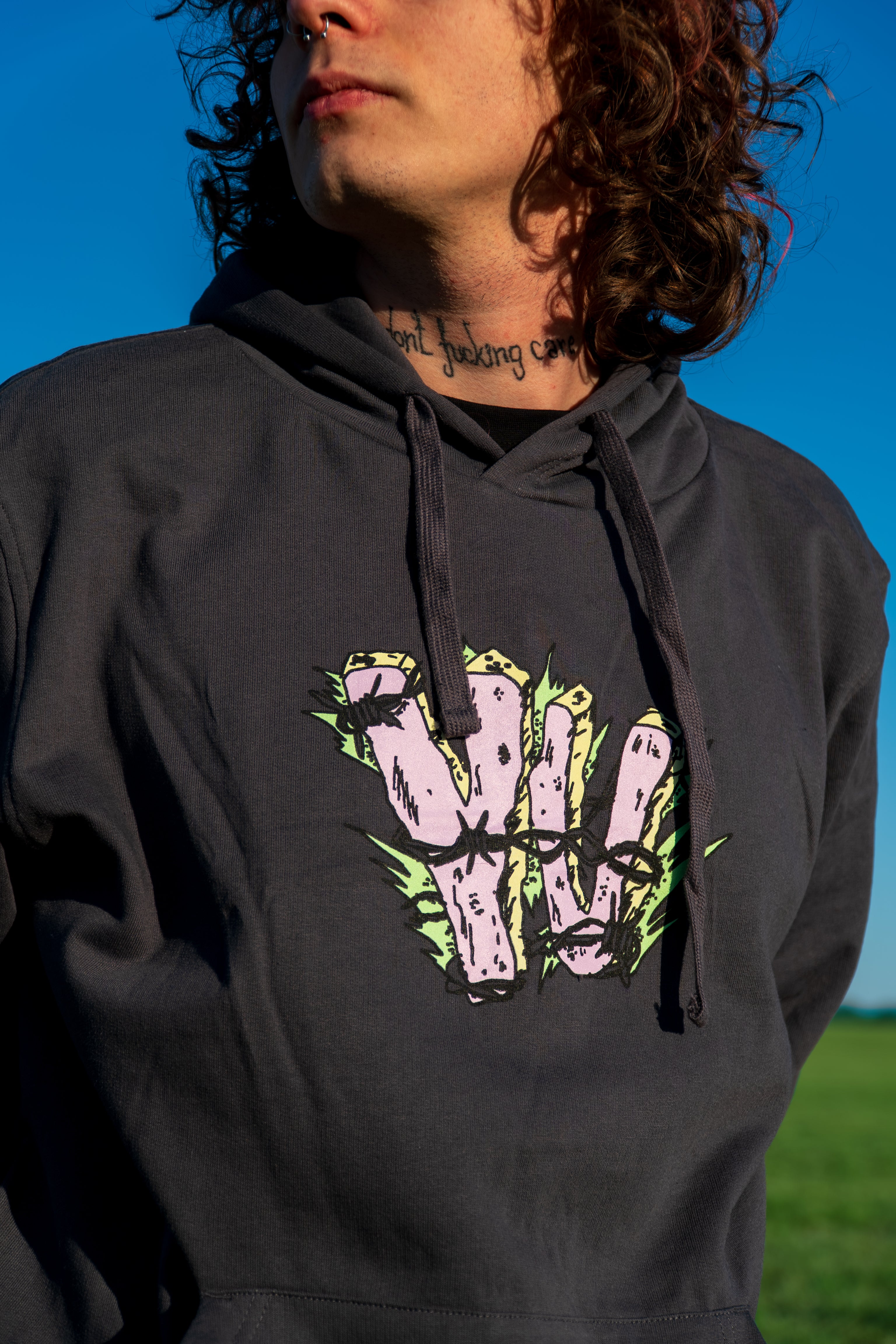YU "ANGST" UNISEX HOODIE - GRAU