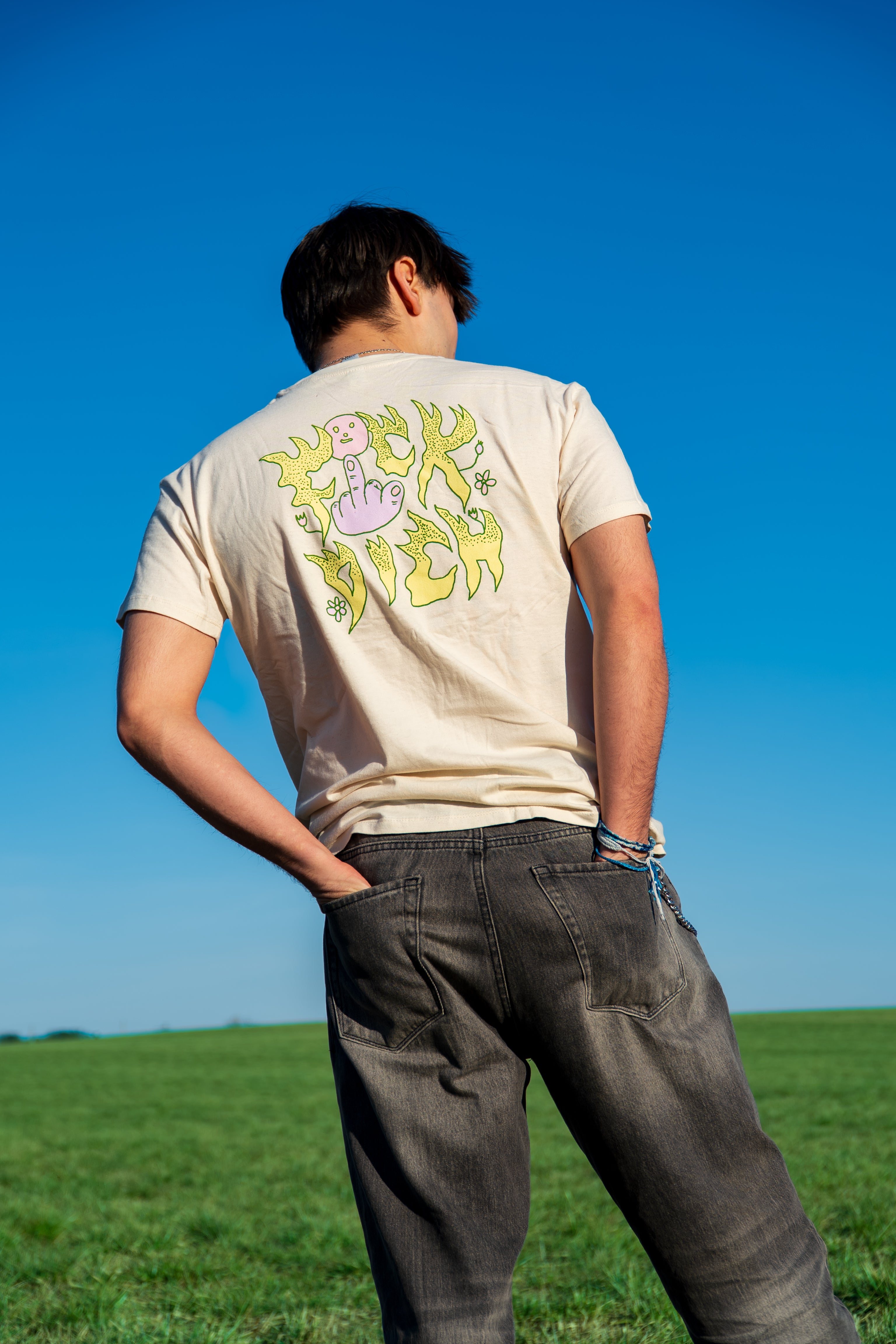 YU "GEH UND ..." UNISEX T-SHIRT - BEIGE