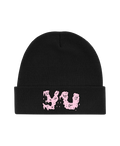 YU "LOGO" BEANIE - SCHWARZ/ROSA