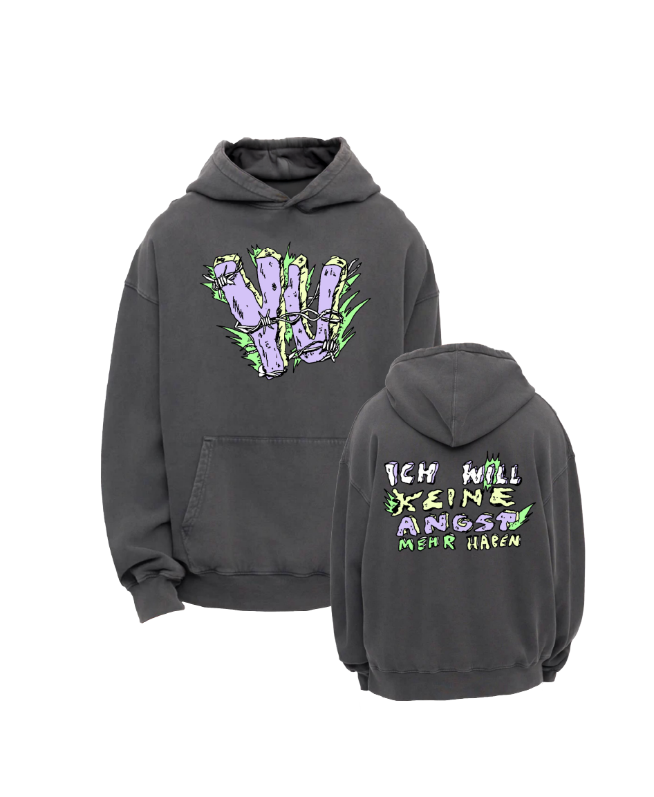 YU "ANGST" UNISEX HOODIE - GRAU